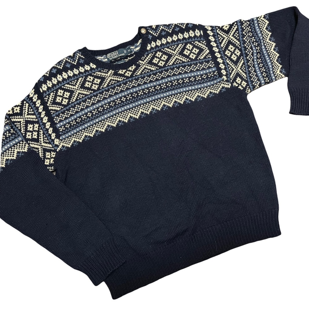 Nordic style sweater from POLO by RALPH LAUREN 100% Wool size XL